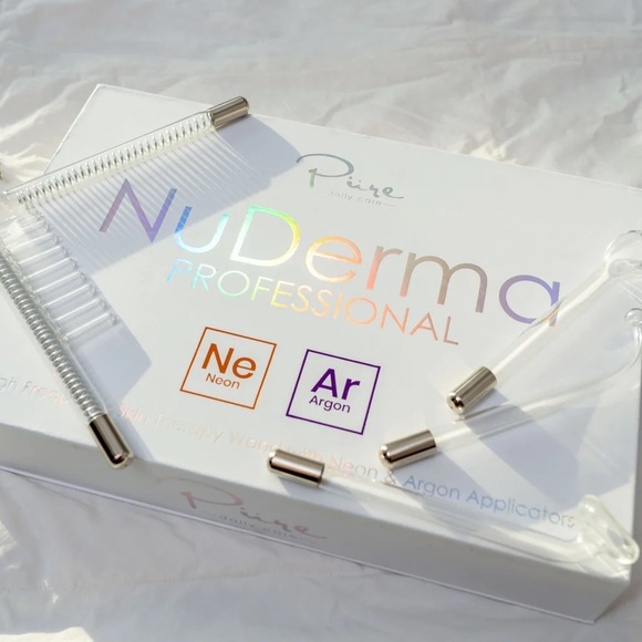 NIB Pure NuDerma Professional Skin Laser Therapy Wand Neon Argon Hair Regrowth - Picture 2 of 16